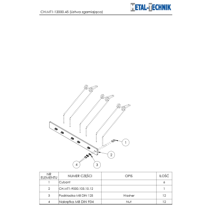 Katalog części zamiennych - Metal-Technik Chwastownik MT1 - 12000